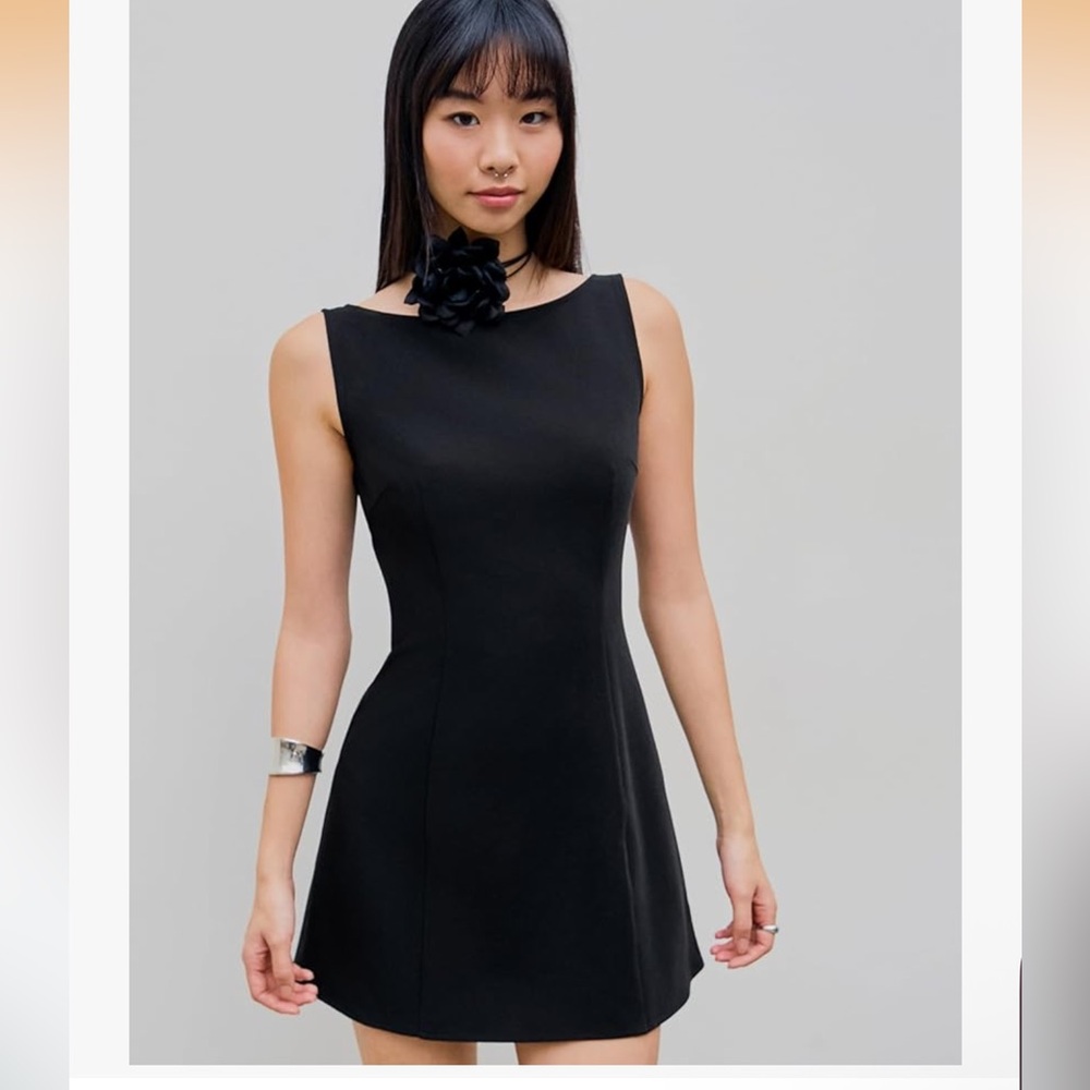 NWT CIDER Boat Neck Solid Mini Dress Size 0X - Picture 2 of 7
